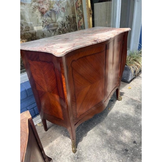 Wood Antique French Serpentine Mahogany 2 Door Cupboard For Sale - Image 7 of 7