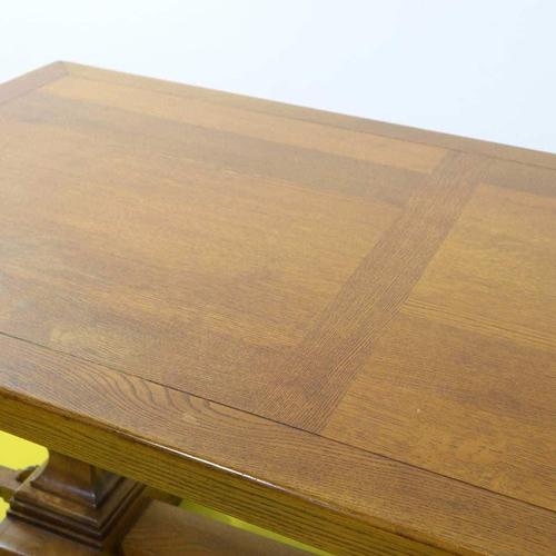 Rustic Wood Table with Double Turned Base For Sale - Image 3 of 12