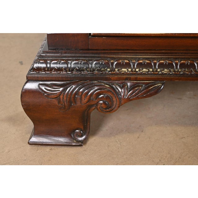 Late 20th Century Century Furniture Georgian Carved Mahogany Bombay Dresser or Commode For Sale - Image 5 of 12