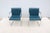 Metal Ludwig Mies Van Der Rohe Brno Tubular Chairs in Blue Leather by Gordon - A Pair For Sale - Image 7 of 18