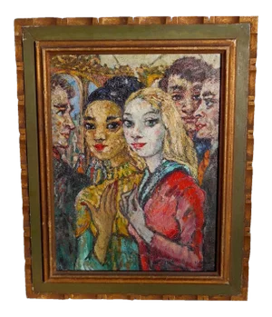 Vintage French Modernist Oil on Canvas by Henri Schick