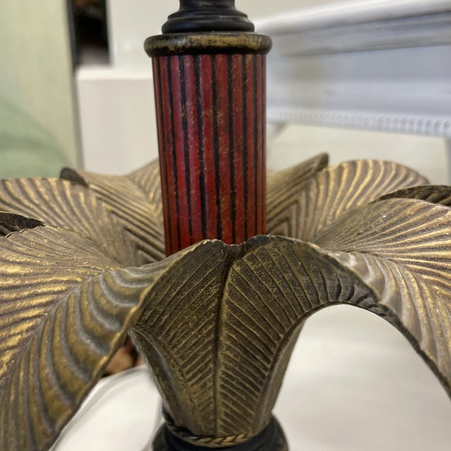 1980s Pair of Asian Inspired Column Lamps For Sale - Image 4 of 11