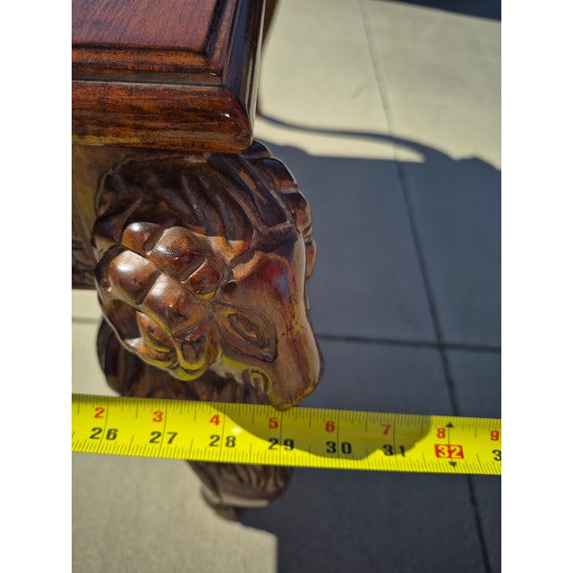 Late 20th Century Georgian-Style Carved Wood Writing Desk For Sale - Image 13 of 17