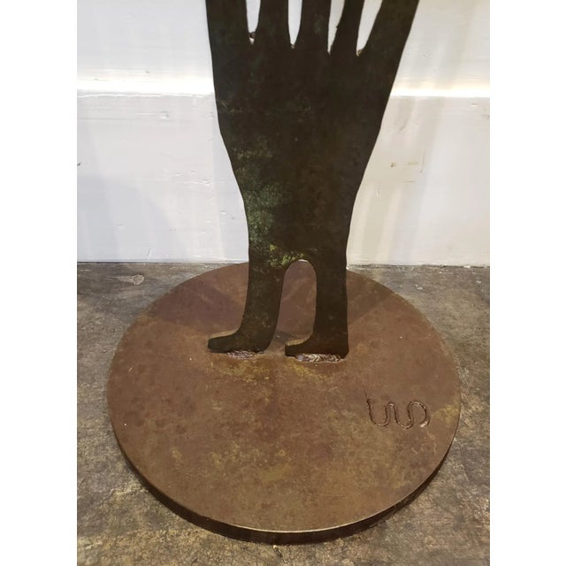 Large Native American Iron Hieroglyph Figure Sculpture New Mexico Circa 1990s For Sale - Image 4 of 8