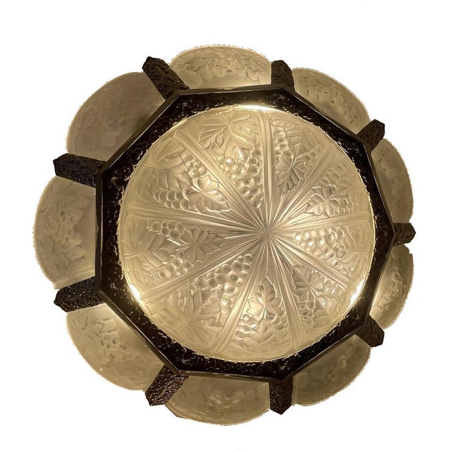 1930s Art Deco Noverdy Ceiling Lamp, 1930 For Sale - Image 5 of 16