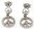 Mid 20th Century Pair of Diamond Peace Sign Dangle 14k White Gold Earrings For Sale