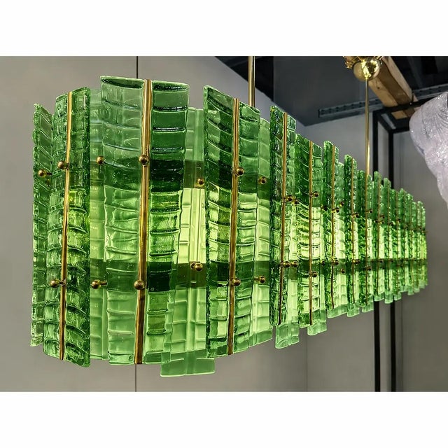 Italian Tropical Murano Glass Gold Chandelier by Simoeng For Sale - Image 6 of 9