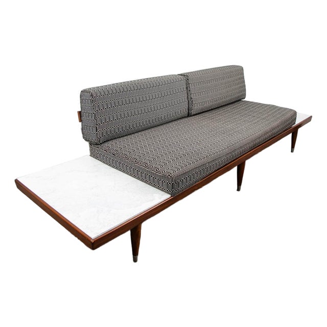 Mid Century Modern Sofa Couch Gondola Adrian Pearsall Daybed Travertine Platform For Sale