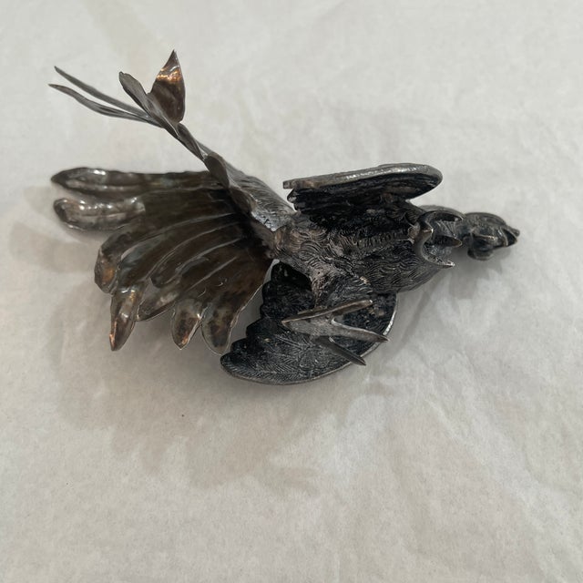 Vintage Silverplate Fighting Cockerels Roosters Figurines Set of 2 For Sale In Miami - Image 6 of 11