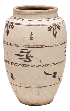 Chinese Cizhou Glazed Storage Jar, C. 1800