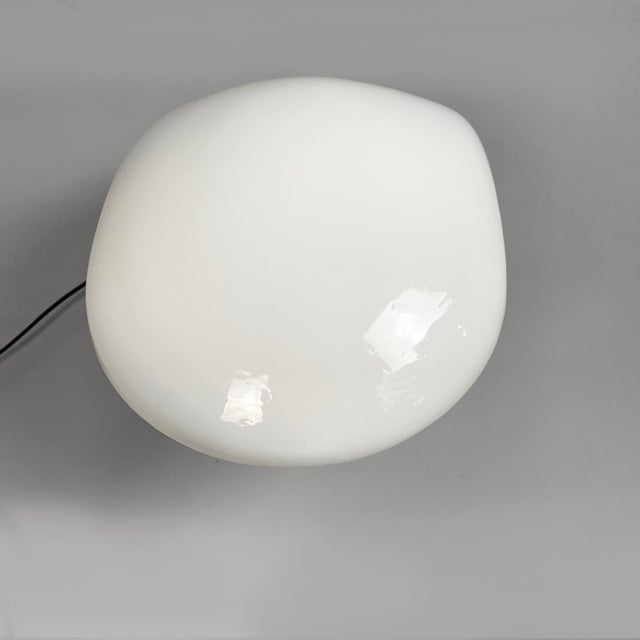 Black Italian Modern Opaline Glass Table Lamp from Leucos, 1970s For Sale - Image 8 of 17