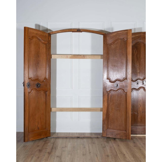 Brown Two Pairs of 18th-Century French Walnut Communication Doors For Sale - Image 8 of 17