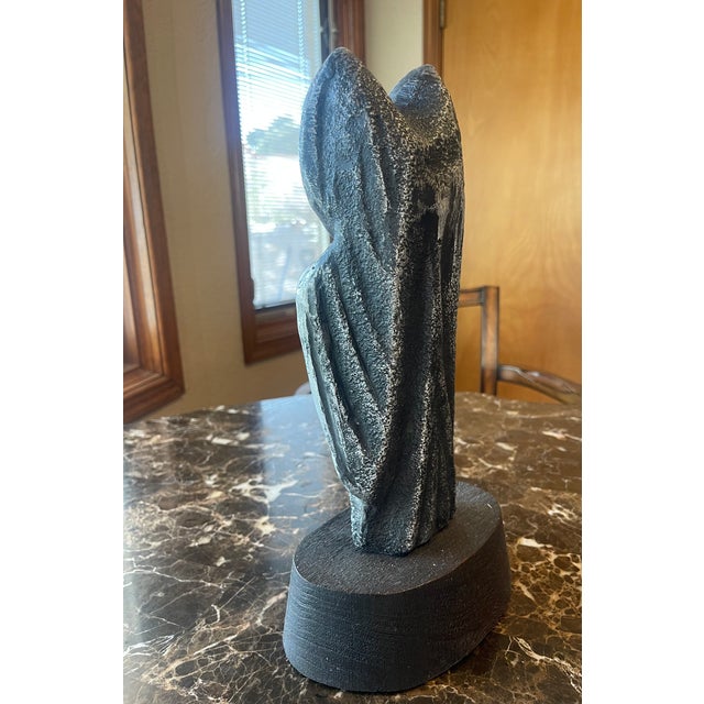 Abstract 1970s Pewter Sculpture of Abstract Owl For Sale - Image 3 of 6