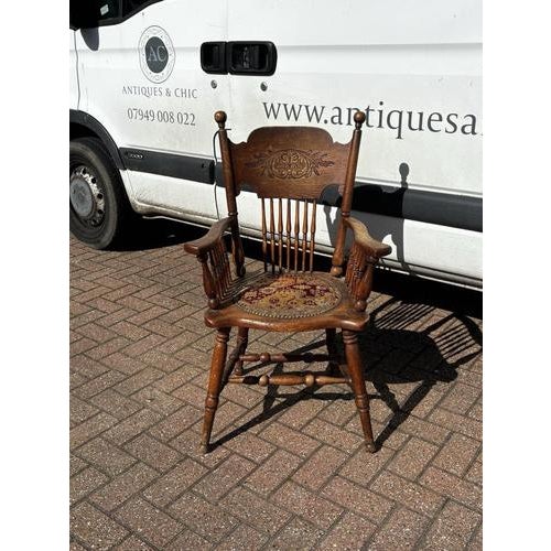 Victorian Armchair with Turned Legs For Sale - Image 4 of 11