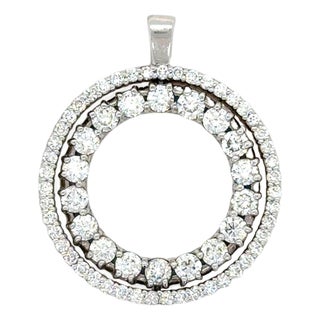 Roberto Coin, Diamond and Sapphire Convertible Circle Pendant For Sale