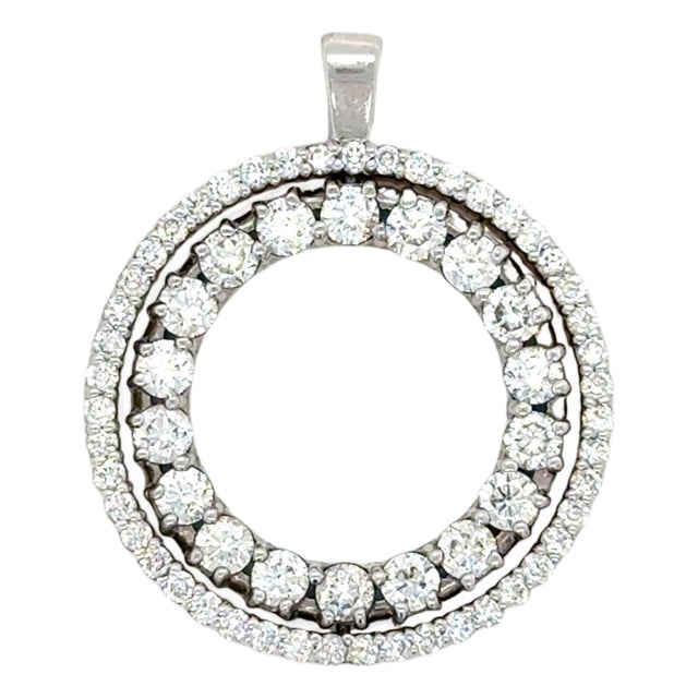 Roberto Coin, Diamond and Sapphire Convertible Circle Pendant For Sale