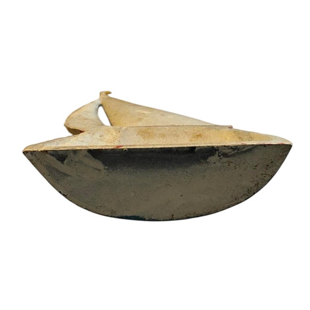 Vintage Sailboat Door Stop Metal Door Stop Vintage Nautical Vintage Door Stop Vintage Statue Cabin Decor Lake Home Beach Home For Sale - Image 4 of 8