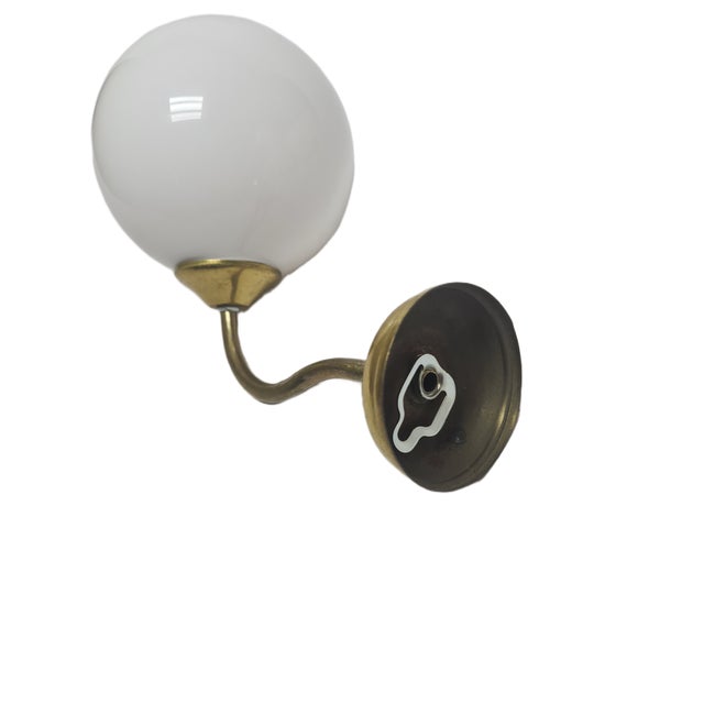 Art Deco Metal Wall Lamp, Poland, 1950s For Sale - Image 3 of 5