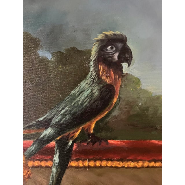 Early 20th Century Antique Fine Art Original Signed Painting of Woman on Balcony For Sale - Image 5 of 11