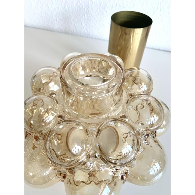 Gold Bubble Glass Pendant Lamp by Helena Tynell for Glashütte Limburg, 1970s For Sale - Image 8 of 14
