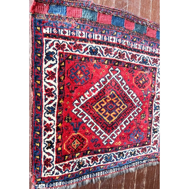 Red Antique Qashqai Persian Rug/Bag For Sale - Image 8 of 9