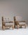 Pair of 1970s French Tan Brutalist Oak Upholstered Armchairs For Sale - Image 13 of 15