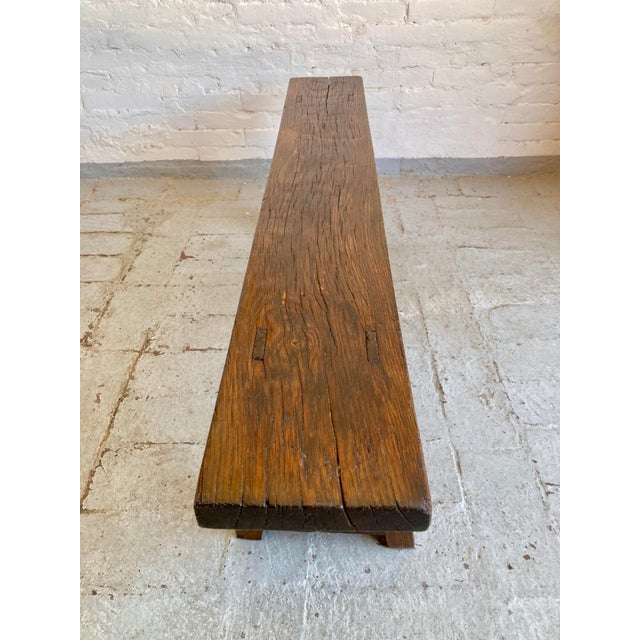 Italian Oak Bench, 1940s For Sale - Image 9 of 14