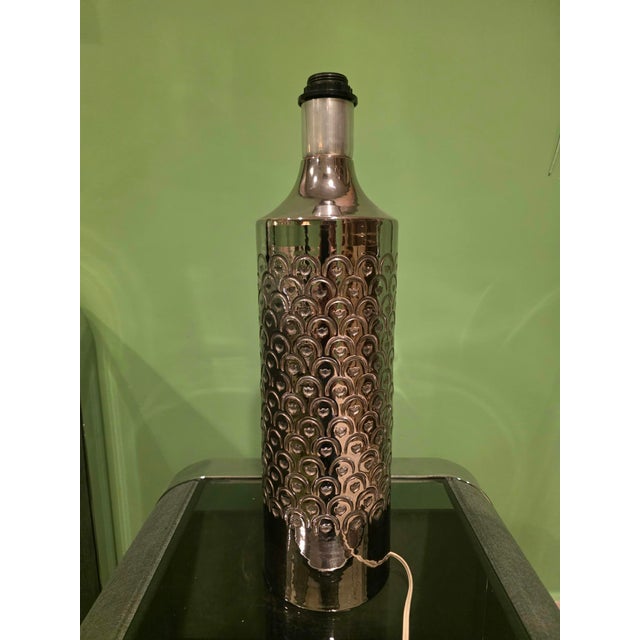 Silver Ceramic Table Lamp by Aldo Londi for Bitossi, 1960s For Sale - Image 8 of 13