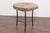 Metal Antique French 1920s Faux-Bois Stone Round Side Table on Custom-Made Iron Base For Sale - Image 7 of 10
