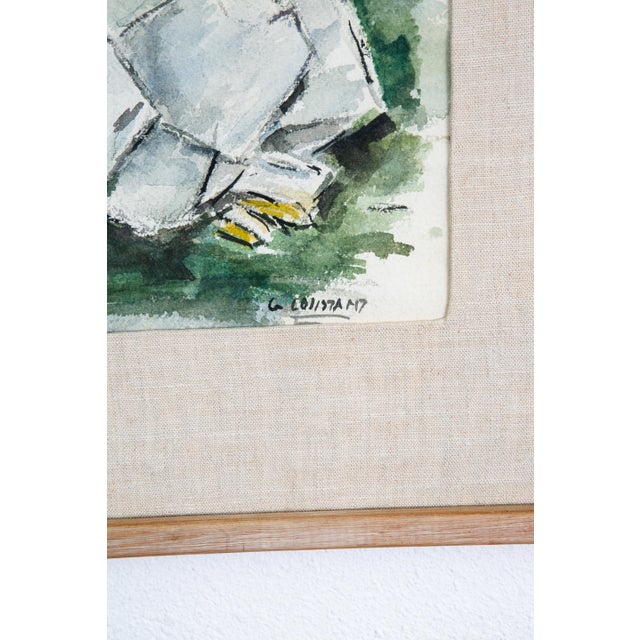 Mid Century Modern Watercolor George Constant Ducks Signed Painting Orig. Geese For Sale - Image 11 of 11