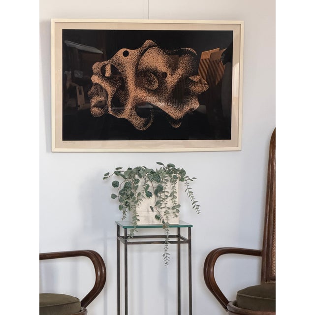Wood Irene Miller Stein Signed Framed Abstract Black White Serigraph Earth Fertility For Sale - Image 7 of 18