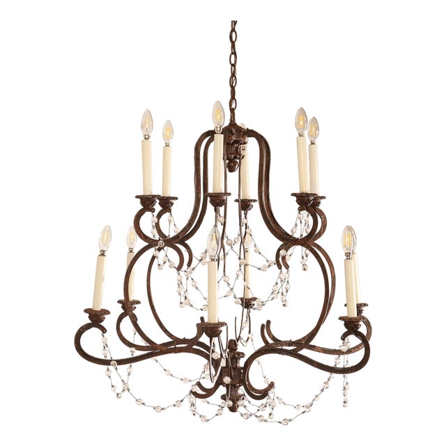 Niermann Weeks Avignon Iron Chandelier For Sale