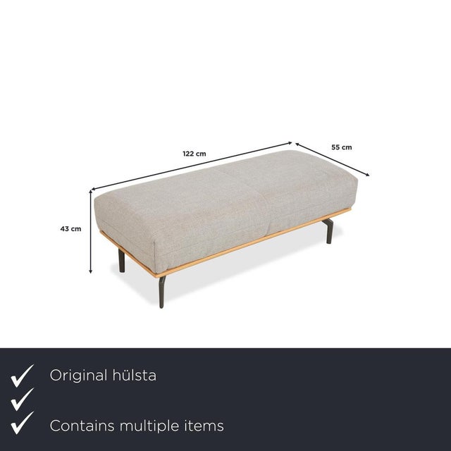 Modern HS.420 2-Seater Sofa and Ottoman in Fabric and Wood from Hülsta, Set of 2 For Sale - Image 3 of 18