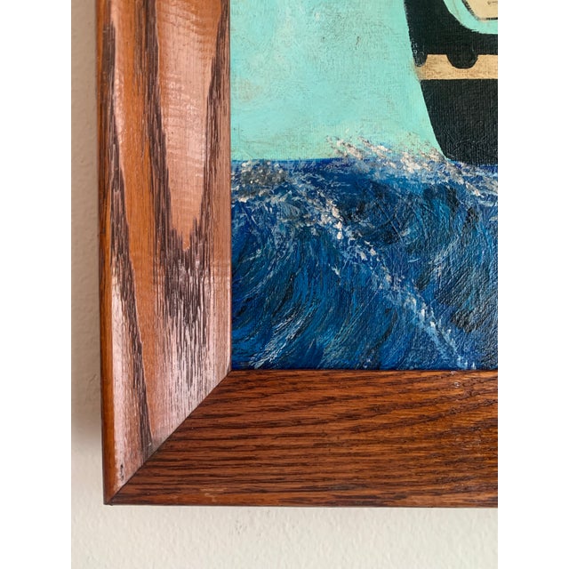 2020s Contemporary Impressionist Style Seascape Painting on Canvas, Framed For Sale - Image 5 of 6