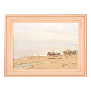 Morning by the Sea, Oil on Canvas, 20th Century For Sale