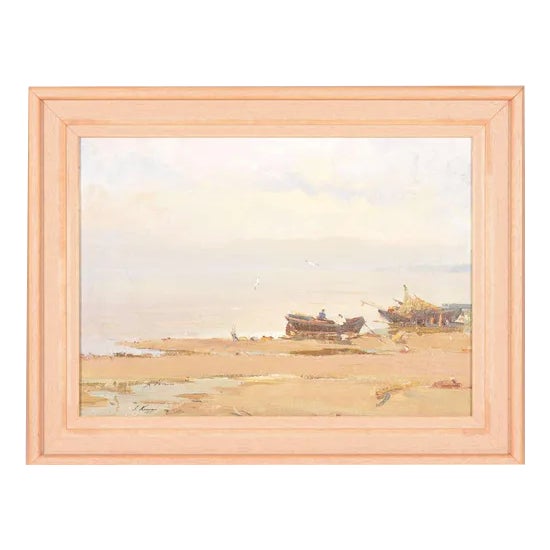 Morning by the Sea, Oil on Canvas, 20th Century For Sale