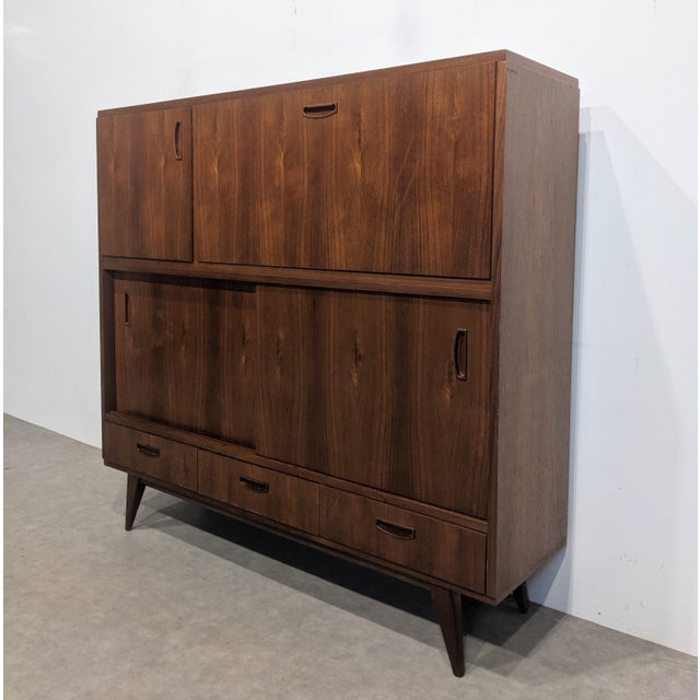Brown Mid-Century Highboard, 1960s For Sale - Image 8 of 11