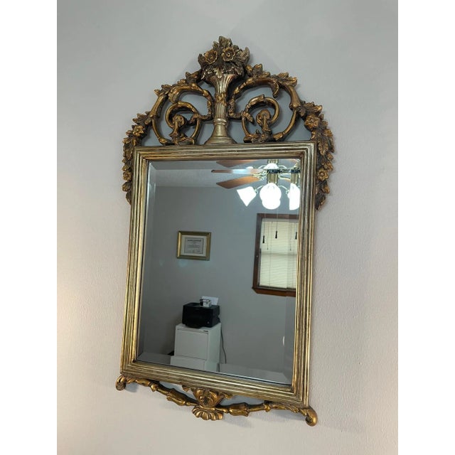 Vintage French Style Gold Gilt Beveled Wall Mirror | Chairish