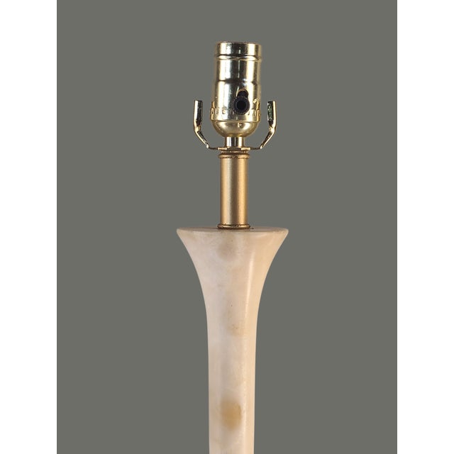 Pink Vintage Neoclassical Italian Pink Art Glass & Marble Table Banquet Lamp For Sale - Image 8 of 12