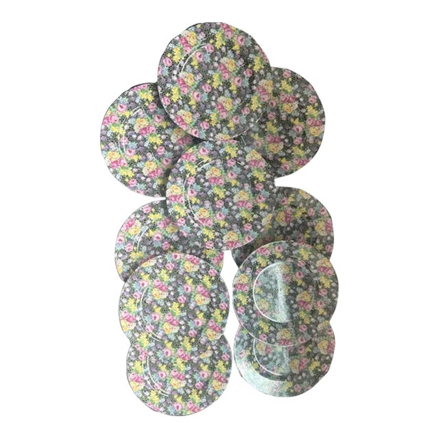 Late 20th Century Fitz and Floyd "Mille Fleurs" Salad Plates- Set of 10 For Sale