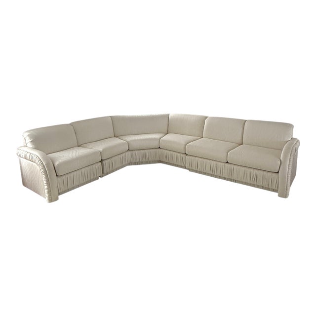 Vintage Postmodern Fully Upholstered Sculptural Sectional For Sale