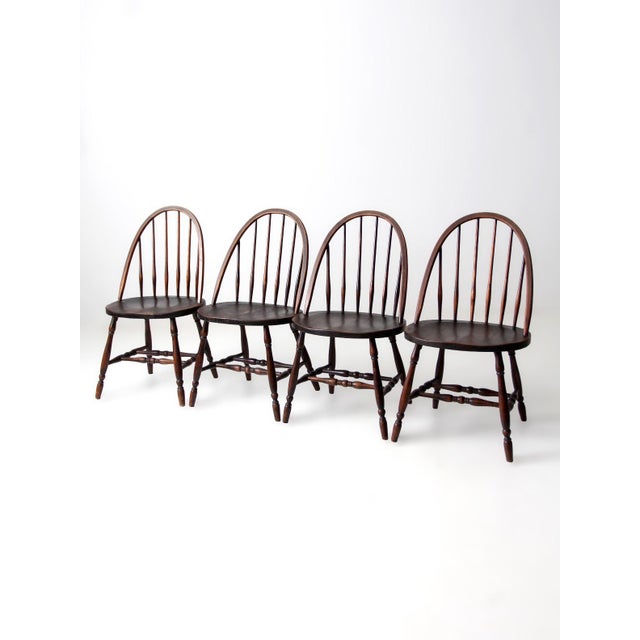 Early 20th Century Antique Windsor Dining Chairs Set of 4 For Sale - Image 5 of 14
