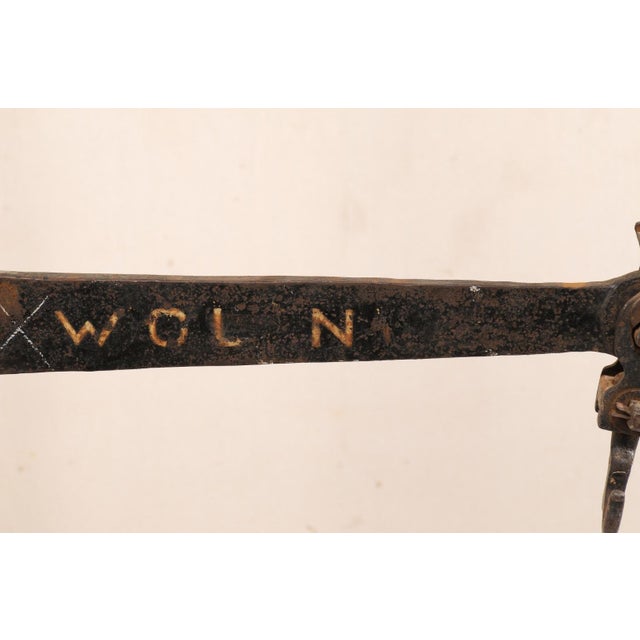 Mid 20th Century French Mercantile Iron Scale on Stand For Sale - Image 9 of 12