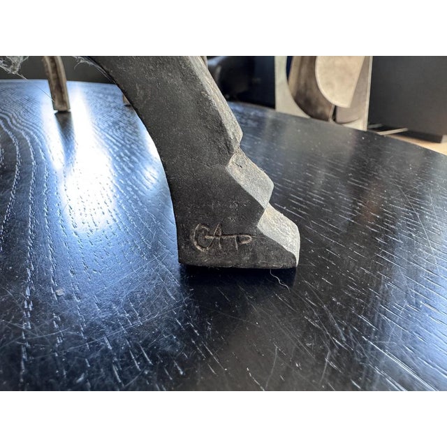 Art Deco Expressionist Bronze Andirons by Anton Prinner, 1940, Set of 2 For Sale - Image 4 of 8