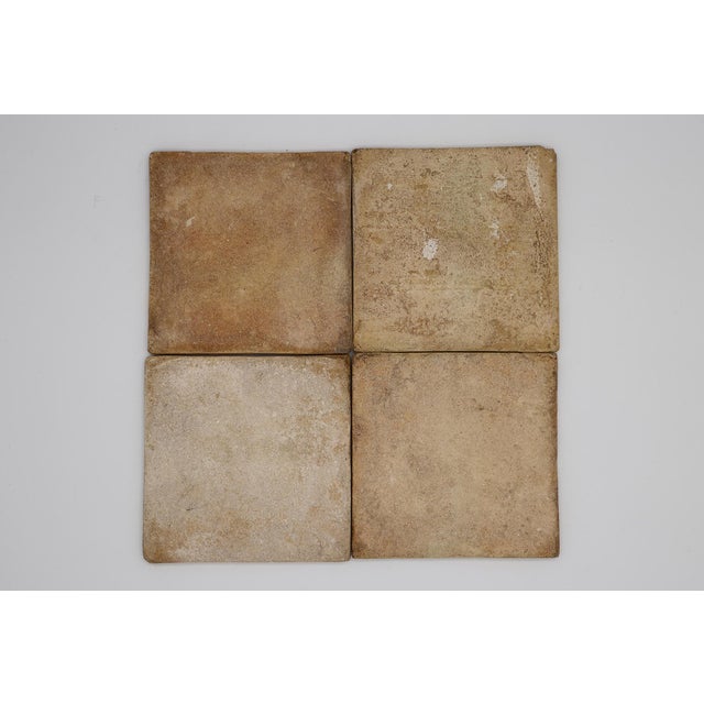 Tan 19th Century Set of Four Antique Symmetrical Tiles, Portuguese For Sale - Image 8 of 8