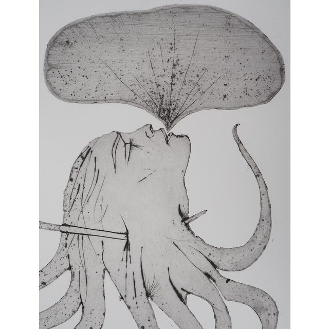 Pierre-Yves Trémois, The Octopus Woman, Original Signed Etching For Sale - Image 4 of 7