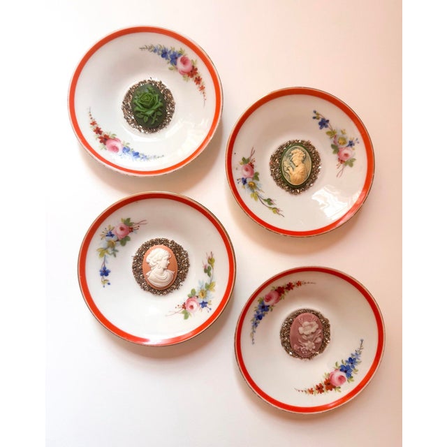 Little Relics No. 19 Original Mixed Media Assemblage Cameo on Vintage Porcelain Saucer by Dorothy Art For Sale - Image 4 of 4