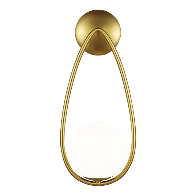 AERIN By Visual Comfort Studio Galassia 1-Light Sconce in Burnished Brass For Sale