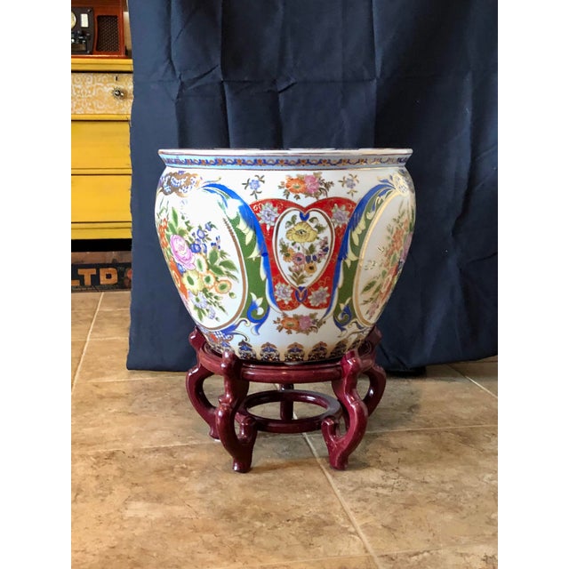 Mid 20th Century Mid 20th Century Fish Bowl Planter Jardiniere With Rosewood Stand For Sale - Image 5 of 7