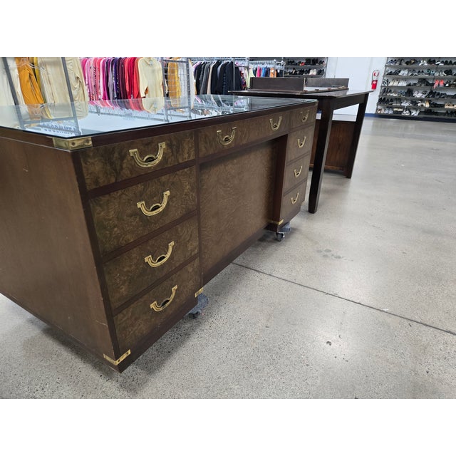 Brown Kittenger Faux Companion Rosewood Desk For Sale - Image 8 of 9